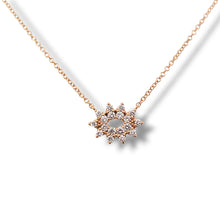 Load image into Gallery viewer, 14k Rose Petite Diamond Burst Necklace