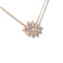 Load image into Gallery viewer, 14k Rose Petite Diamond Burst Necklace