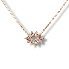 Load image into Gallery viewer, 14k Rose Petite Diamond Burst Necklace