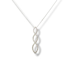 Load image into Gallery viewer, 14k White Gold Diamond Triple Infinity Twist Necklace