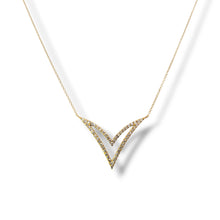 Load image into Gallery viewer, 14k Diamond V Necklace