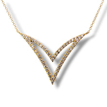 Load image into Gallery viewer, 14k Diamond V Necklace