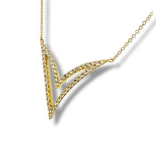 Load image into Gallery viewer, 14k Diamond V Necklace