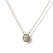 Load image into Gallery viewer, 14k Rose Gold Diamond Cluster Necklace