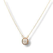 Load image into Gallery viewer, 14k Rose Gold Diamond Cluster Necklace