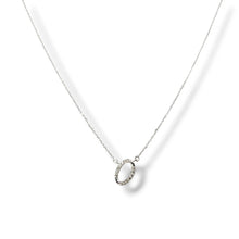 Load image into Gallery viewer, 14k White Gold Diamond Oval Necklace