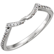 Load image into Gallery viewer, 14k white gold natural diamond contour band