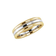 Load image into Gallery viewer, 14K Yellow/White/Yellow Gold 5 mm Grooved Band