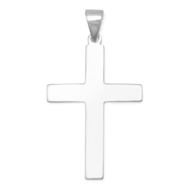 Plain Flat Polished Cross Pendant