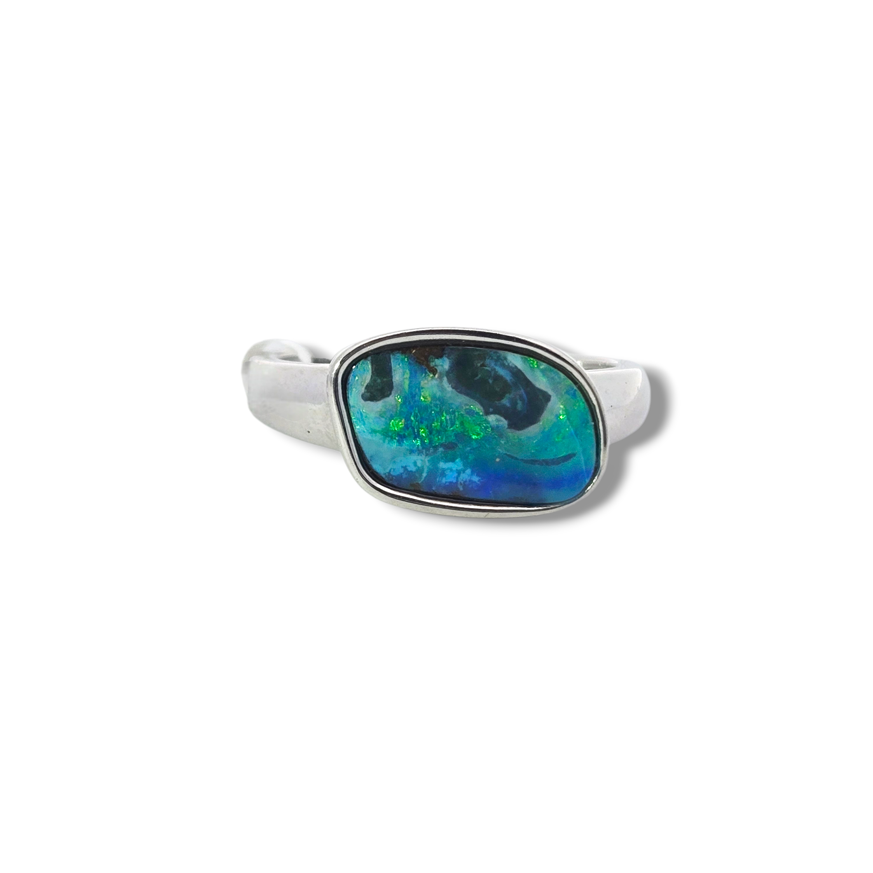 Sterling Silver Opal Boulder Ring