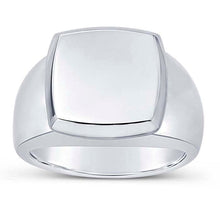 Load image into Gallery viewer, Engravable Sterling Raised Square Signet Ring
