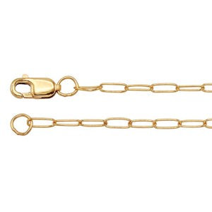 14/20 Yellow Gold-Filled 1.7mm Oval Cable Chain 24