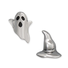 Load image into Gallery viewer, Oxidized Ghost and Witch Hat Stud Earrings
