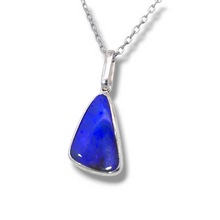 Load image into Gallery viewer, Sterling Silver Australian Boulder Opal Necklace