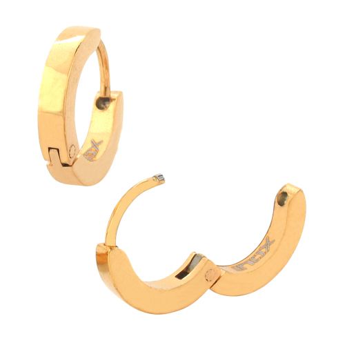Gold Plated Plain Huggie Earrings