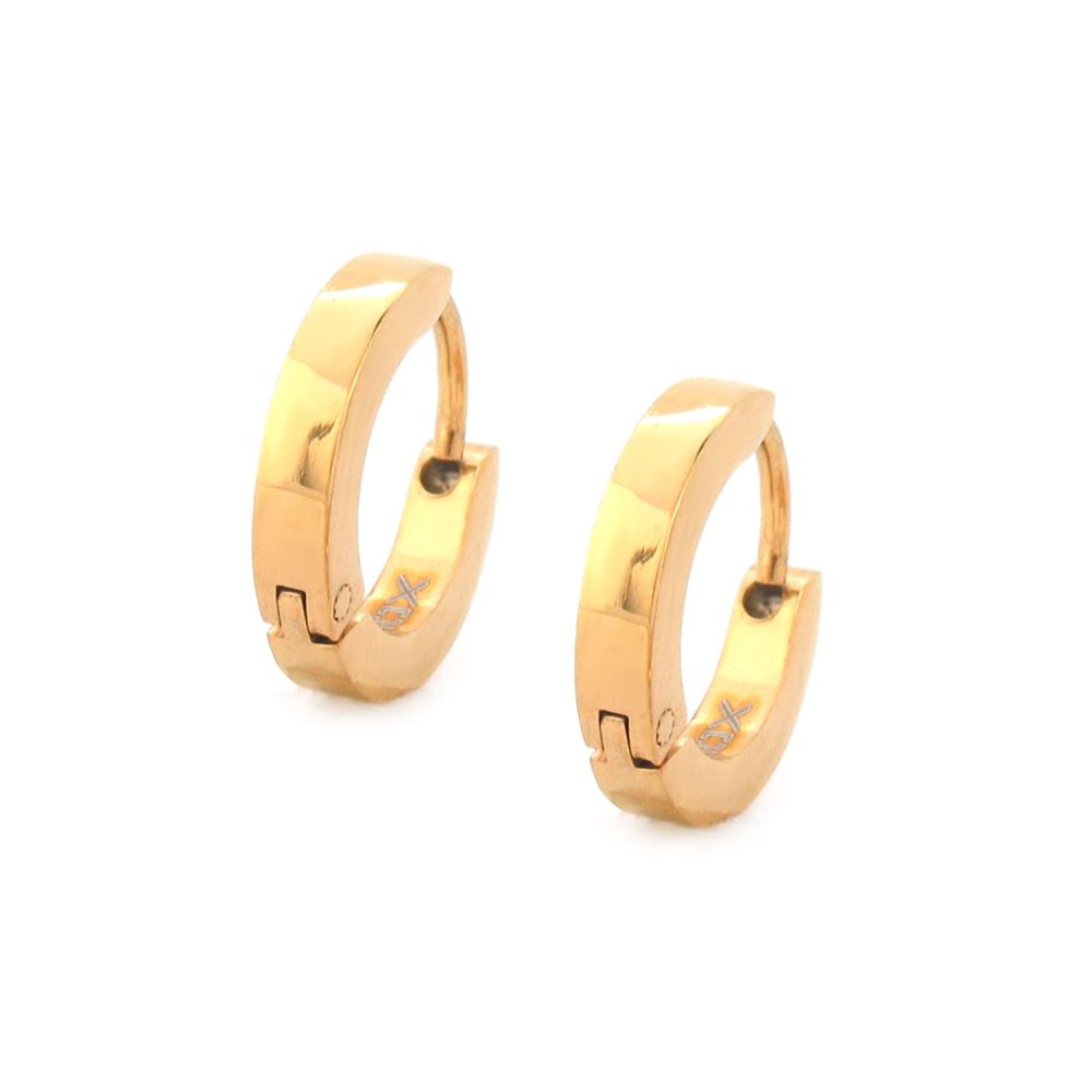 Gold Plated Plain Huggie Earrings
