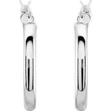 Load image into Gallery viewer, Sterling Silver Tube 23mm Hoop Earrings