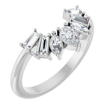Load image into Gallery viewer, 14K White 1/2 CTW Lab-Grown Diamond Contour Band