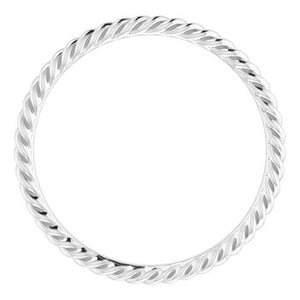 Rope Style Band in 14k White Gold