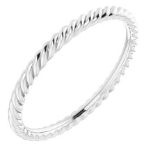 Load image into Gallery viewer, Rope Style Band in 14k White Gold