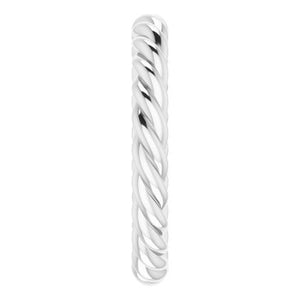Heavy Rope Style Band in 14k White Gold
