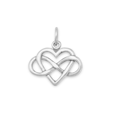 Silver Infinity Heart Charm