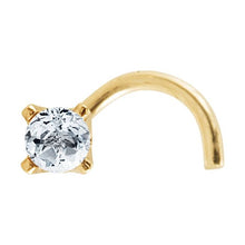 Load image into Gallery viewer, 14K Gold Natural Diamond 22 Gauge Curved Nose Stud