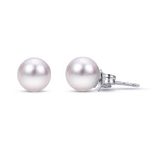Load image into Gallery viewer, Crown Akoya Studs in 18K (Select MM Size &amp; Gold Color)