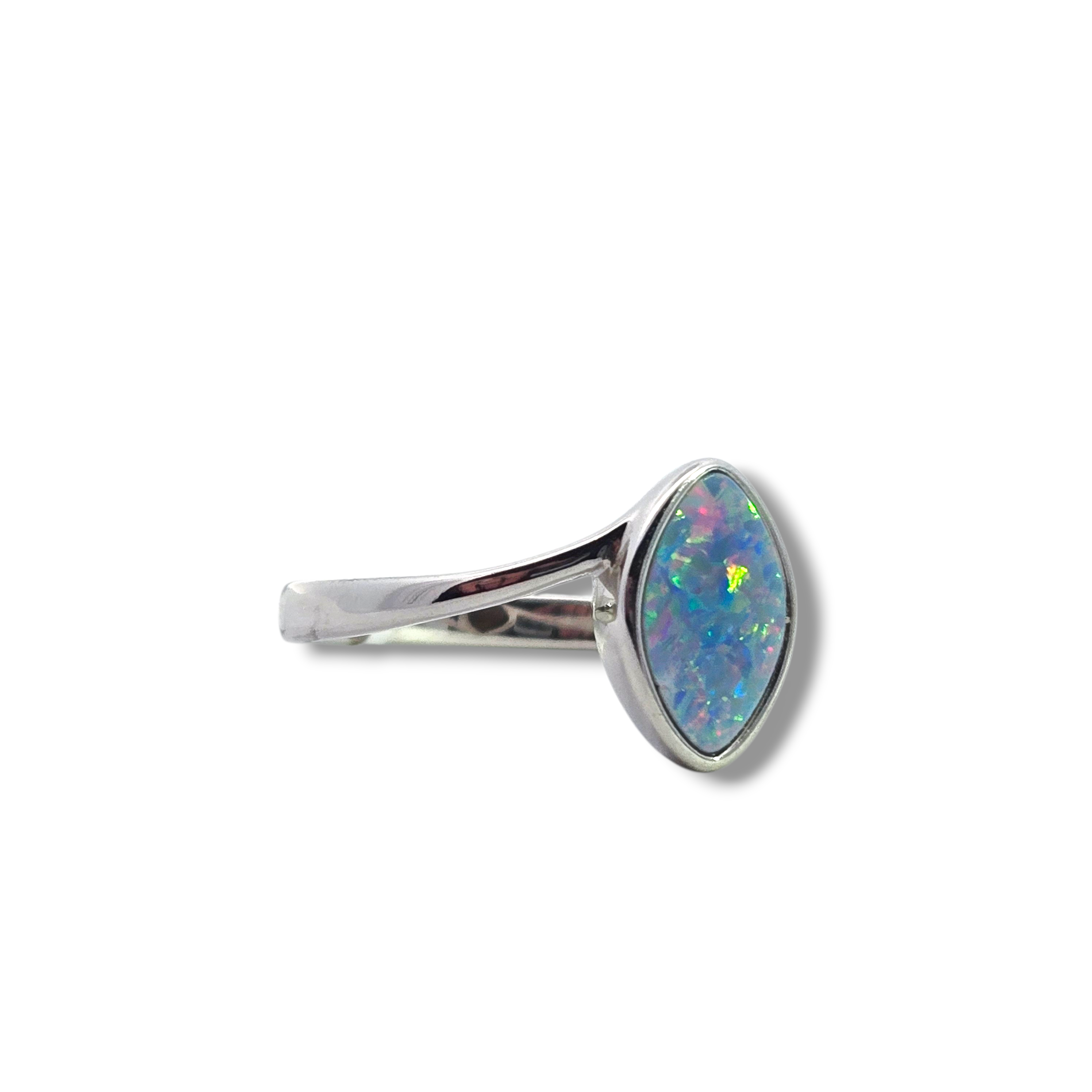 Sterling Silver Australian Light Purple - Opal Doublet Ring