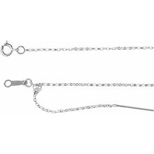 Load image into Gallery viewer, Rhodium-Plated Sterling Silver 1 mm Adjustable Threader Rolo 16-22" Chain