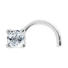 Load image into Gallery viewer, 14K Gold Natural Diamond 22 Gauge Curved Nose Stud