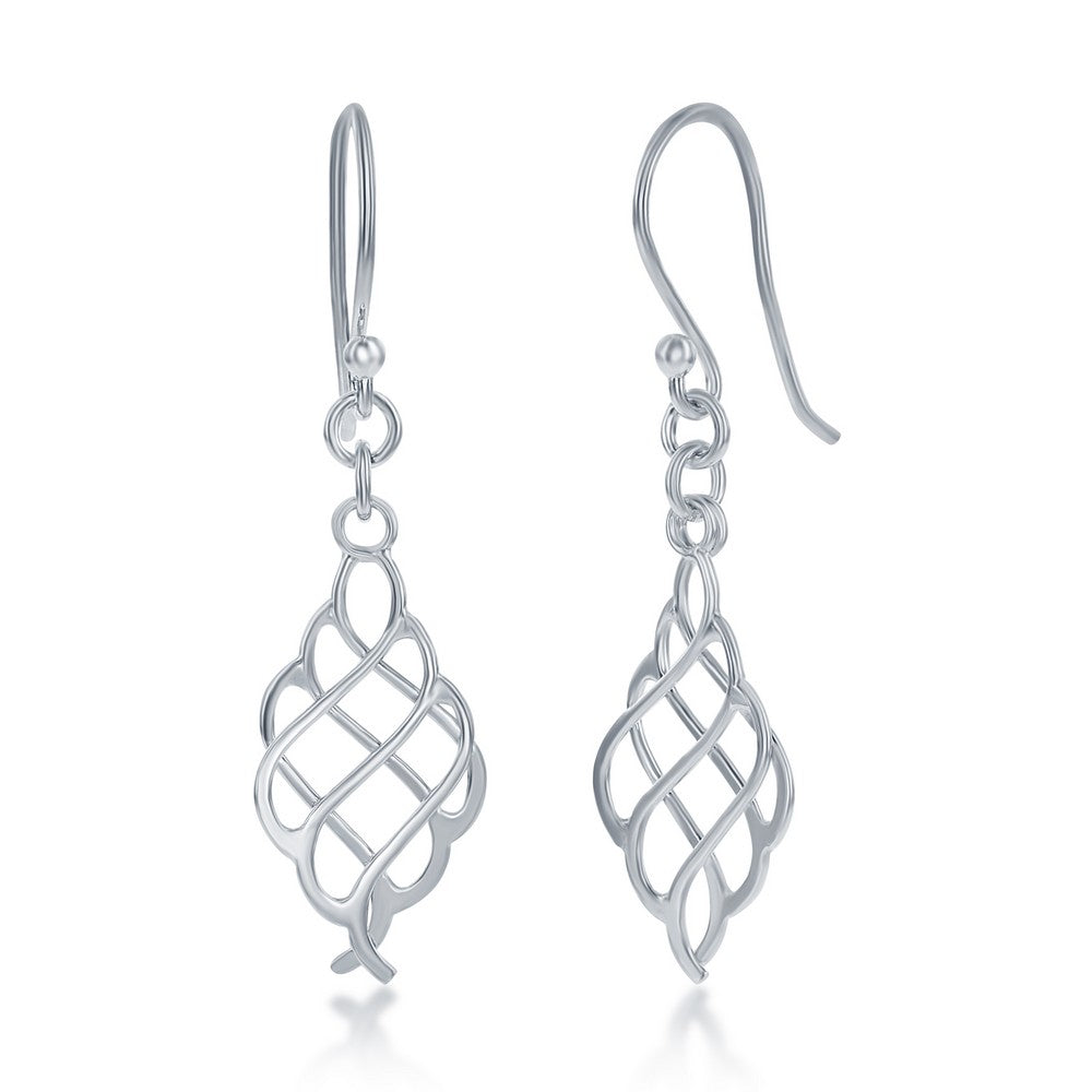  Sterling Silver Small Twisted Wire Two-Piece Earrings
