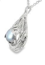 Load image into Gallery viewer, Gray pearl teardrop sterling necklace