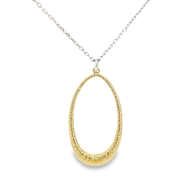 Big Oval Gold Plated Sterling Silver Pendant