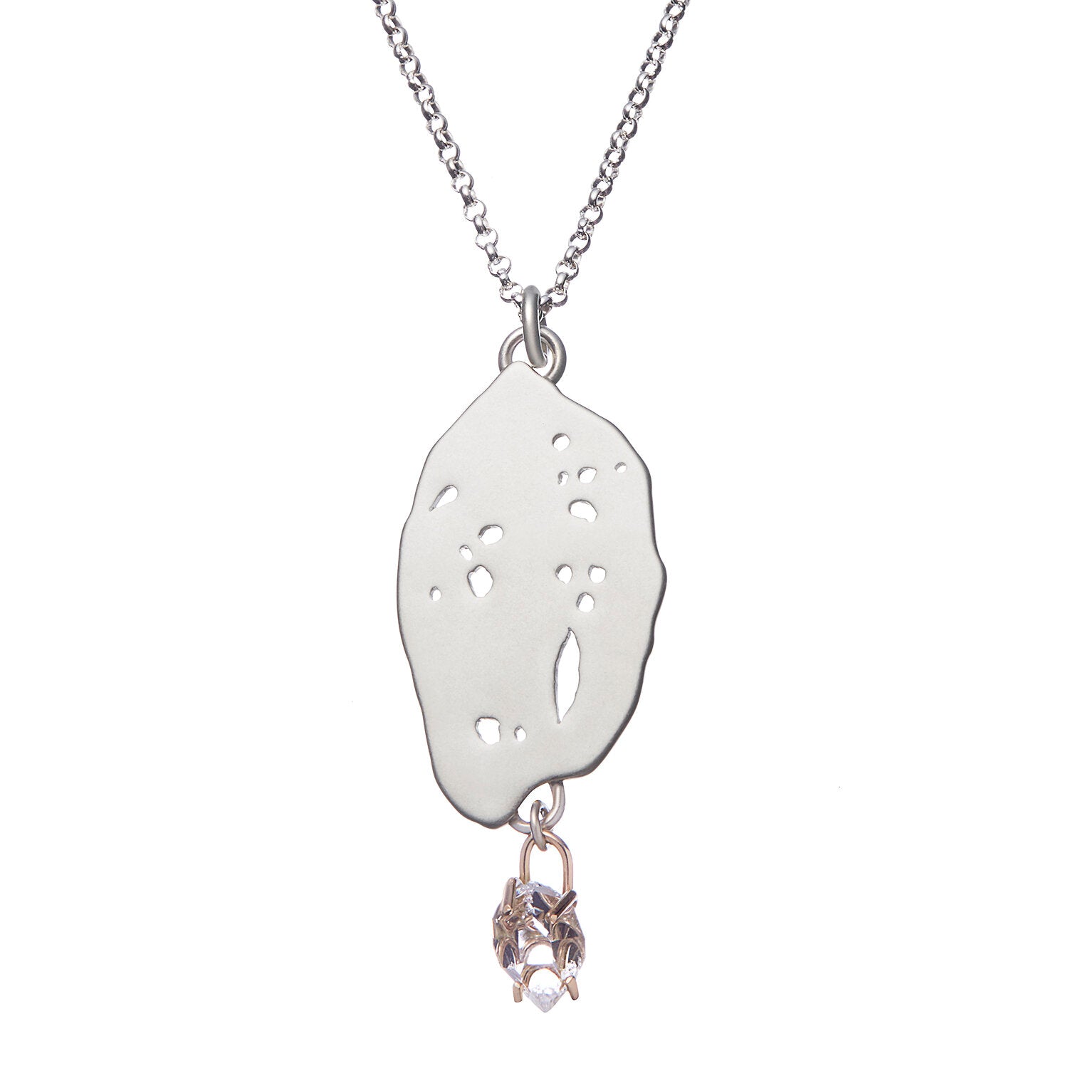 Allira Pendant-Sterling Silver 14KY Herkimer Diamond