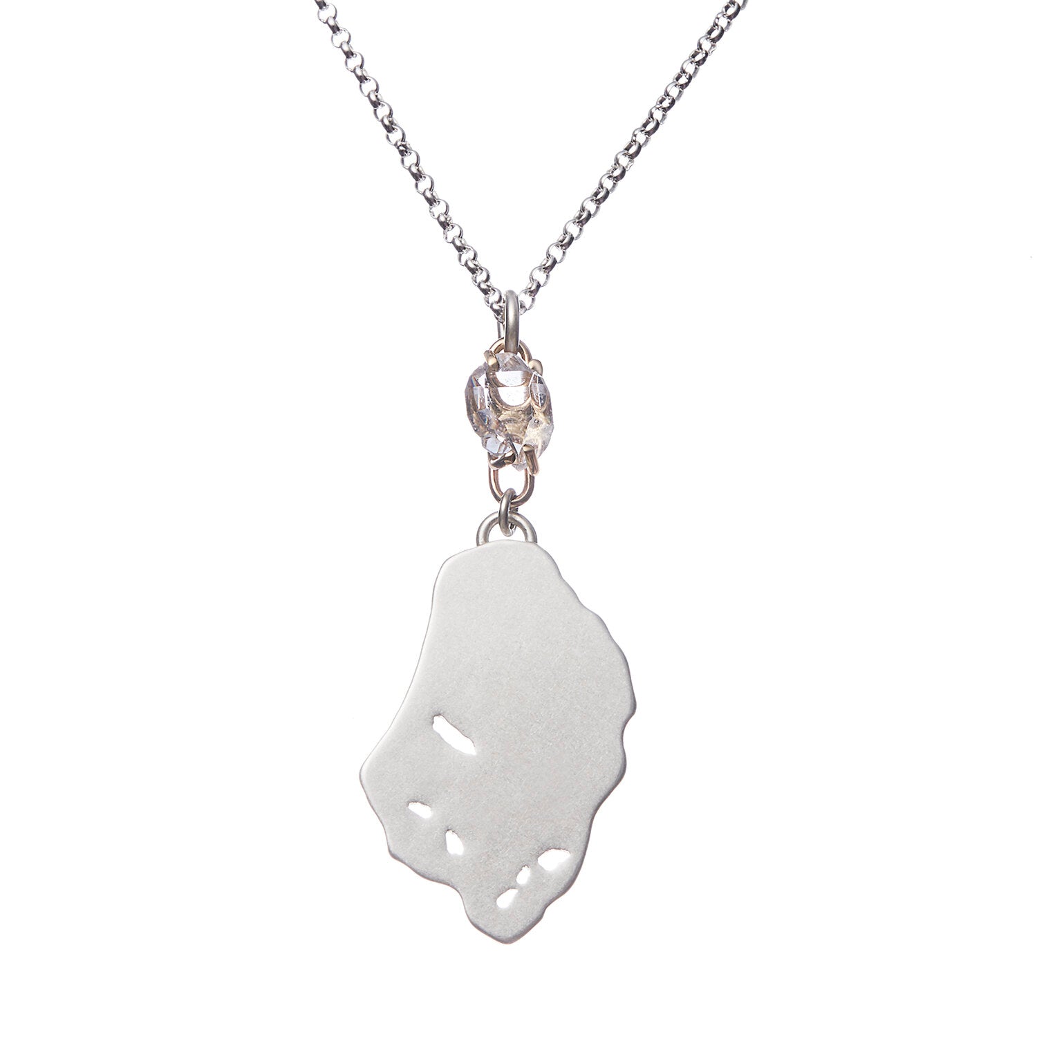 Aralynn Pendant-Sterling Silver 14KY Herkimer Diamond