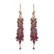 Load image into Gallery viewer, 14K Fairmined Gold Rhodolite &amp; Pyrope Garnet Arisa Dangle Earrings