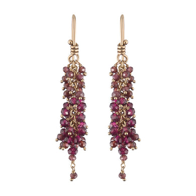 14K Fairmined Gold Rhodolite & Pyrope Garnet Arisa Dangle Earrings