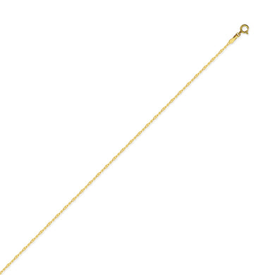 14k Yellow Gold Mirror Chain Anklet - 10