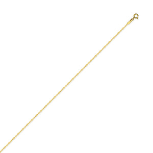 14k Yellow Gold Mirror Chain Anklet - 10"