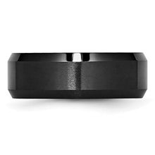 Load image into Gallery viewer, Chisel Ceramic Black Beveled Edge 8mm Brushed and Polished Band