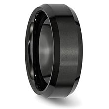 Load image into Gallery viewer, Chisel Ceramic Black Beveled Edge 8mm Brushed and Polished Band
