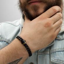 Load image into Gallery viewer, 10mm Black IP Steel Matte Finish Miami Cuban Chain Bracelet with 1.6mm Genuine Black Sapphire Gem