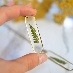 Single Fern Leaf Brass Pendant Necklace