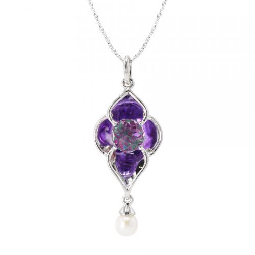 14K Amethyst DavinChi Cut Pendant