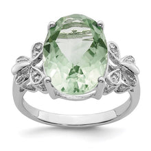 Load image into Gallery viewer, Sterling Silver and Oval Green Quartz Ring