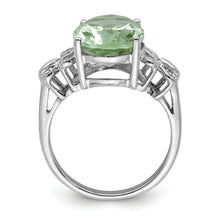 Load image into Gallery viewer, Sterling Silver and Oval Green Quartz Ring