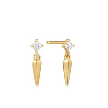Load image into Gallery viewer, Gold Sparkle Spike Stud Earrings