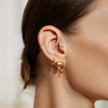 Load image into Gallery viewer, Gold Flat Small Huggie Hoop Earrings