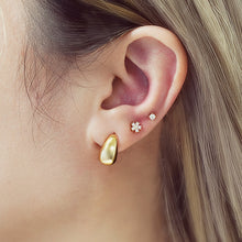Load image into Gallery viewer, Gold Small Dome Hoop Earrings